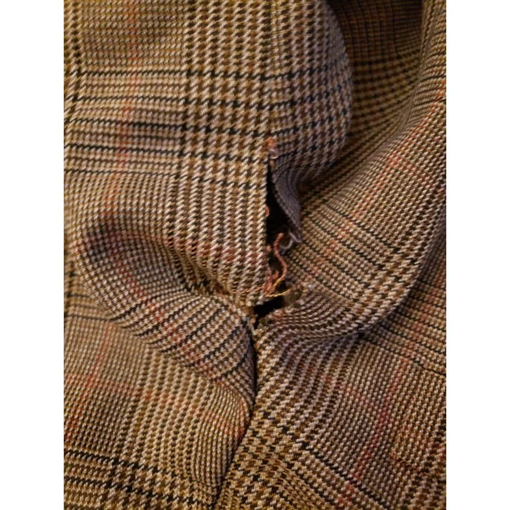 70s Brown‎ Plaid Blazer
